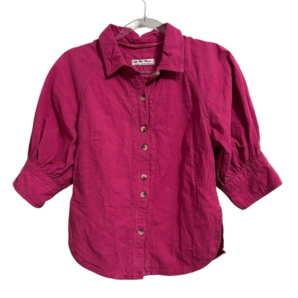 Free People Sz XS Pink Ellie Solid Top